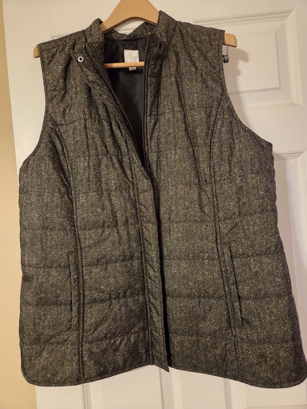 J. Jill Quilted Herringbone Vest XL NWOT